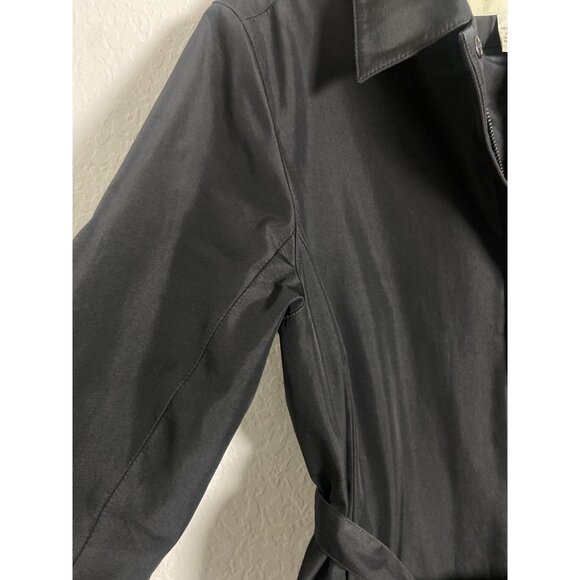Eddie Bauer Womens Belted Black Polyester Trench Coat Size Medium - Picture 11 of 16